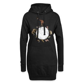 Monde avec les animaux en Afrique Animaux sauvages - gros félin - Sweat-shirt à capuche long Femme - noir - Devant