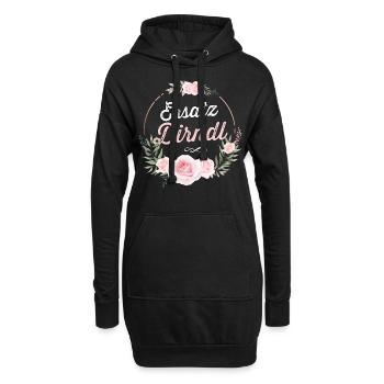 Ersatz Dirndl Shirt Trachten Damen Trachtenshirt - Hoodie-Kleid - Schwarz - Vorne