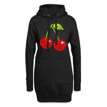 Kirsche Frucht Kirschen Cherry - Hoodie-Kleid - Schwarz - Vorne