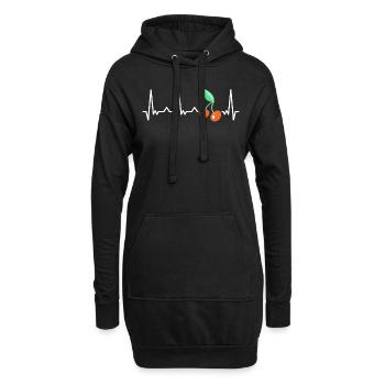 Kirsche Frucht Kirschen Cherry - Hoodie-Kleid - Schwarz - Vorne