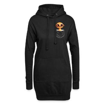 Erdmännchen Scharrtier Tier - Hoodie-Kleid - Schwarz - Vorne