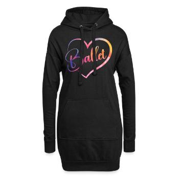 Ballet Dancer Dance Girl Ballerina - Hoodie-Kleid - Schwarz - Vorne