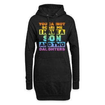 You Cannot Scare Me I Have A Son And Two Daughters - Hoodie-Kleid - Schwarz - Vorne
