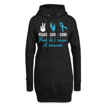 Frieden Liebe Heilung Prostatakrebs - Hoodie-Kleid - Schwarz - Vorne