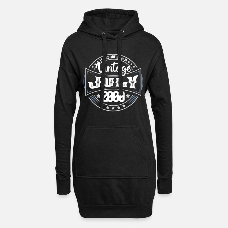 2000 Juli. Geburtstagsgeschenk Juli 2000. - Hoodie-Kleid - Schwarz