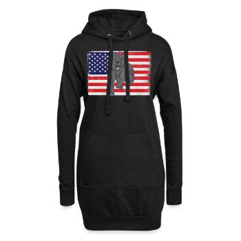 Cane Corso États-Unis - Sweat-shirt à capuche long Femme - noir - Devant