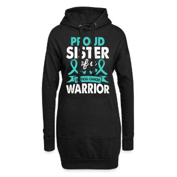 Soeur du guerrier cervical - Sweat-shirt à capuche long Femme - noir - Devant