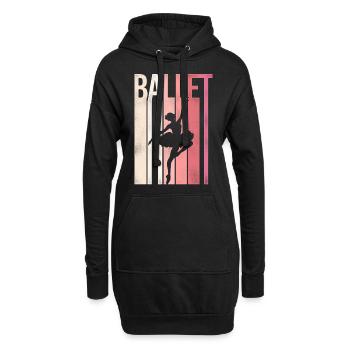 Ballet Dancer Dance Girl Ballerina - Hoodie-Kleid - Schwarz - Vorne