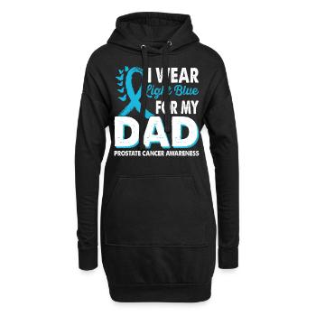 Portez du bleu clair pour le Mois de la Conscience - Sweat-shirt à capuche long Femme - noir - Devant