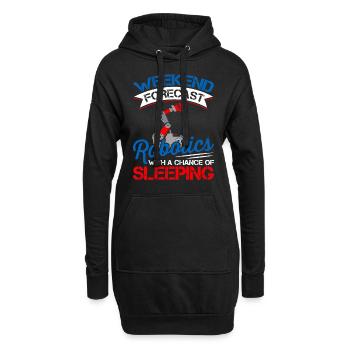 Wochenend-prognose Robotik-liebhaber - Hoodie-Kleid - Schwarz - Vorne