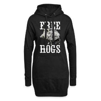 Chasseurs Chasse au sanglier - Sweat-shirt à capuche long Femme - noir - Devant