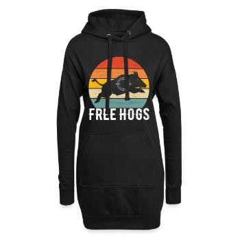 Jäger Wildschwein Jagen - Hoodie-Kleid - Schwarz - Vorne