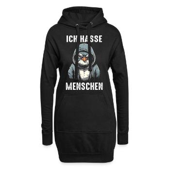 Pinguin Zwergpinguine Kaiserpinguin - Hoodie-Kleid - Schwarz - Vorne