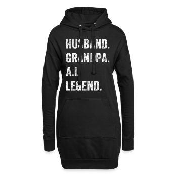 Mari. Papi. A.I. Légende. - Grand-père Ai Artifi - Sweat-shirt à capuche long Femme - noir - Devant