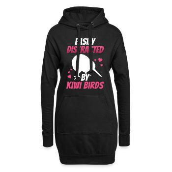 Kiwi Vogel lenkt ab Neuseeländischer Kiwi - Hoodie-Kleid - Schwarz - Vorne