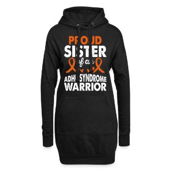 Sister of Adhd Syndrome Warrior Awareness - Hoodie Dress - black - Front
