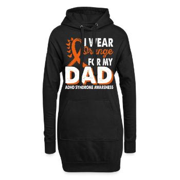 Portez de l’orange pour le - Sweat-shirt à capuche long Femme - noir - Devant