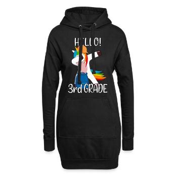 3. Klasse drittklässler Grundschule Einhorn - Hoodie-Kleid - Schwarz - Vorne