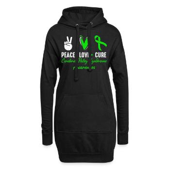 Peace Love Cure Sensibilisation au syndrome de paralysie cérébrale - Sweat-shirt à capuche long Femme - noir - Devant