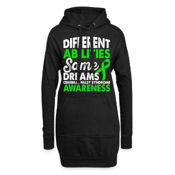 Unterschiedliche Fähigkeiten Gleiche Träume - Hoodie-Kleid - Schwarz - Vorne