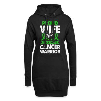 Épouse De La Conscience Du Guerrier Du Cancer Des Voies Biliaires - Sweat-shirt à capuche long Femme - noir - Devant