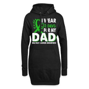 Portez du vert pour le cancer des canaux biliaires de papa - Sweat-shirt à capuche long Femme - noir - Devant