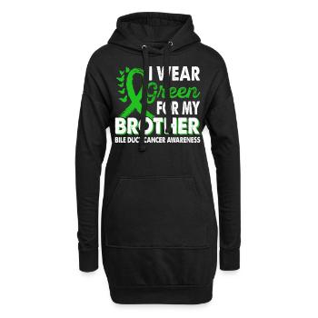 Portez du vert pour le Mois des Lumières - Sweat-shirt à capuche long Femme - noir - Devant
