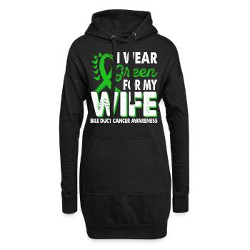 Portez du vert pour le cancer des voies biliaires de la femme - Sweat-shirt à capuche long Femme - noir - Devant