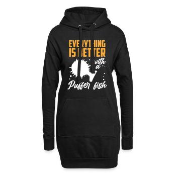 Kugelfisch alle besser Riesenkugelfisch - Hoodie-Kleid - Schwarz - Vorne