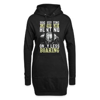 Jäger Wildschwein Jagen - Hoodie-Kleid - Schwarz - Vorne