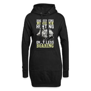 Jäger Wildschwein Jagen - Hoodie-Kleid - Schwarz - Vorne