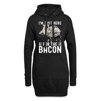 Jäger Wildschwein Jagen - Hoodie-Kleid - Schwarz - Vorne