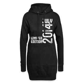 Geschenk Juli 2014. Geburtstag Juli 2014. - Hoodie-Kleid - Schwarz - Vorne