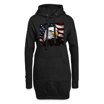 Patriotic USA Eagle | Joyeux 4 juillet - Sweat-shirt à capuche long Femme - noir - Devant