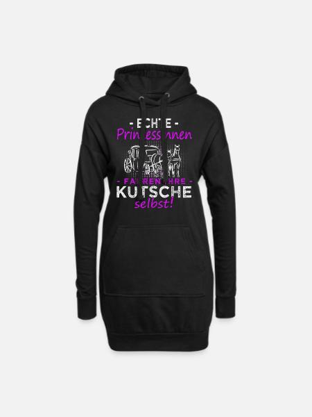 Kutschfahrer Spruch Pferdekutsche & Kutscherin - Hoodie-Kleid - Schwarz