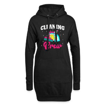 Cleaning Crew - Hoodie-Kleid - Schwarz - Vorne