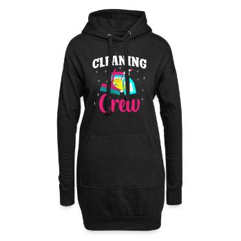 Cleaning Crew - Hoodie-Kleid - Schwarz - Vorne