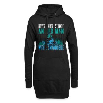 Les courses de motoneige ne sous-estiment jamais une vieille neige - Sweat-shirt à capuche long Femme - noir - Devant