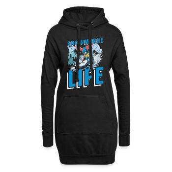 Snowmobile Life Motorsport Mountain Winter Sports - Hoodie-Kleid - Schwarz - Vorne