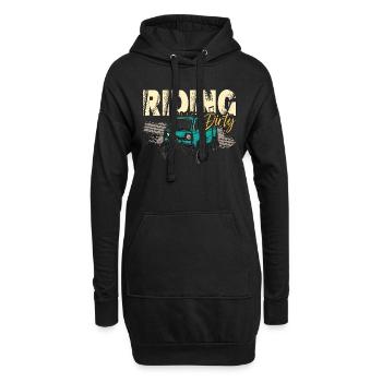 Off-Road Racing Riding Dirty Roadtrip Motocross - Hoodie-Kleid - Schwarz - Vorne