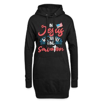 In Jesus Werden Wir Rettung Finden Amerikanische - Hoodie-Kleid - Schwarz - Vorne