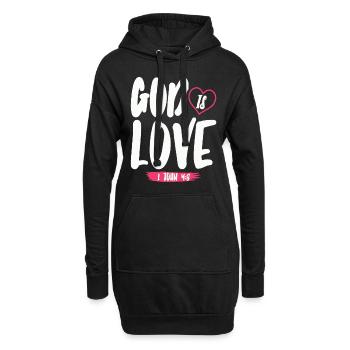 Gott Ist Liebe Christlicher Bibelvers Glaube - Hoodie-Kleid - Schwarz - Vorne