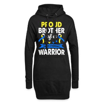 Brother of Down syndrome warrior consciousness, - Hoodie Dress - black - Front