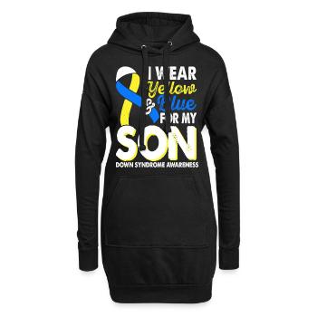 Portez du jaune bleu pour le mois du - Sweat-shirt à capuche long Femme - noir - Devant