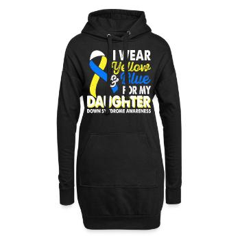 Portez du jaune bleu pour le mois du - Sweat-shirt à capuche long Femme - noir - Devant