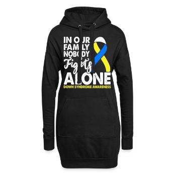 Niemand Kämpft Allein Gegen Das - Hoodie-Kleid - Schwarz - Vorne