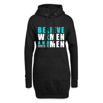 Bebelieve Frauen & Männer Aufklärungsband für sexuelle Übergriffe - Hoodie-Kleid - Schwarz - Vorne