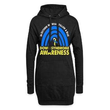 En octobre, nous portons le jaune et le bleu - Sweat-shirt à capuche long Femme - noir - Devant