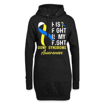 Conscience du syndrome de Down - Sweat-shirt à capuche long Femme - noir - Devant