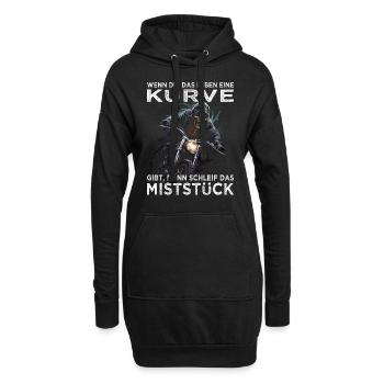 Motorradfahrer Sprüche | Motorrad & Biker - Hoodie-Kleid - Schwarz - Vorne